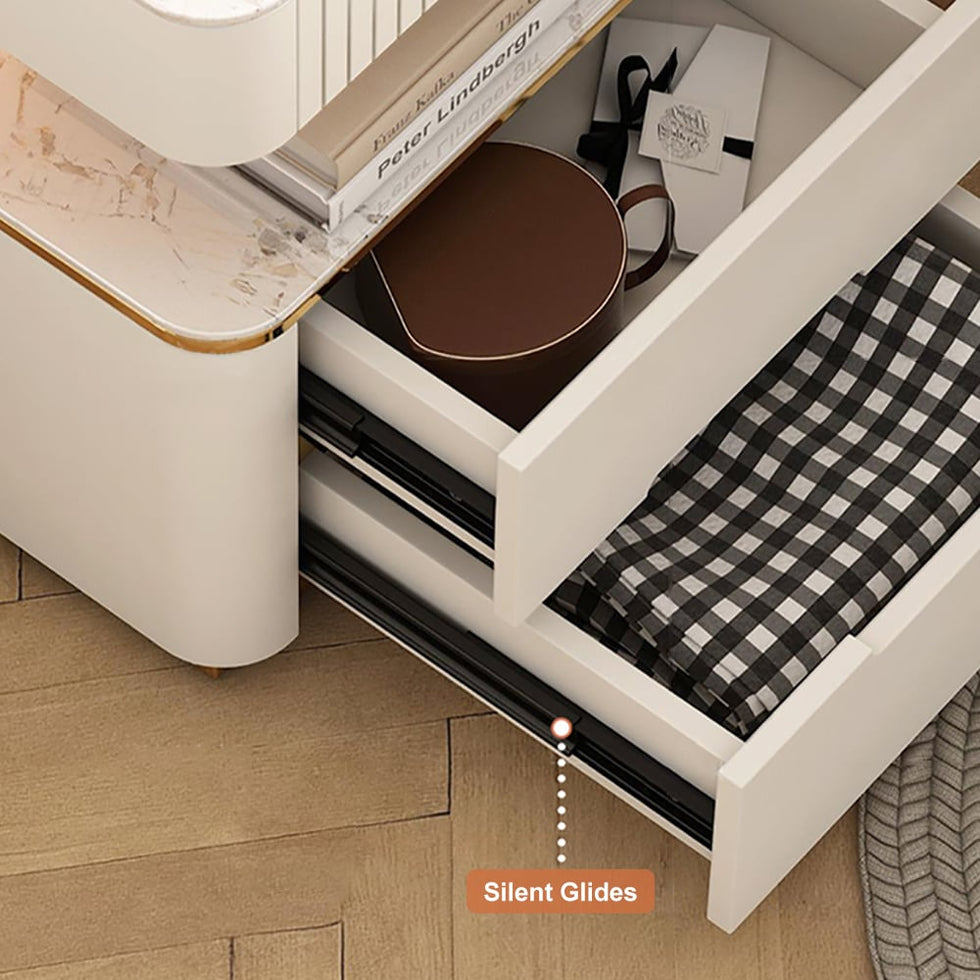 HMR - Vailora Smart Nightstand with Wireless Charger Sensor Light Bluetooth Speakers