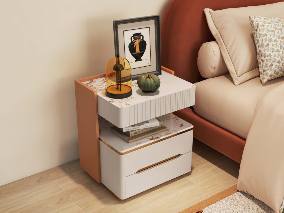 HMR - Vailora Smart Nightstand with Wireless Charger Sensor Light Bluetooth Speakers