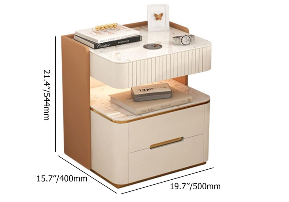 HMR - Vailora Smart Nightstand with Wireless Charger Sensor Light Bluetooth Speakers