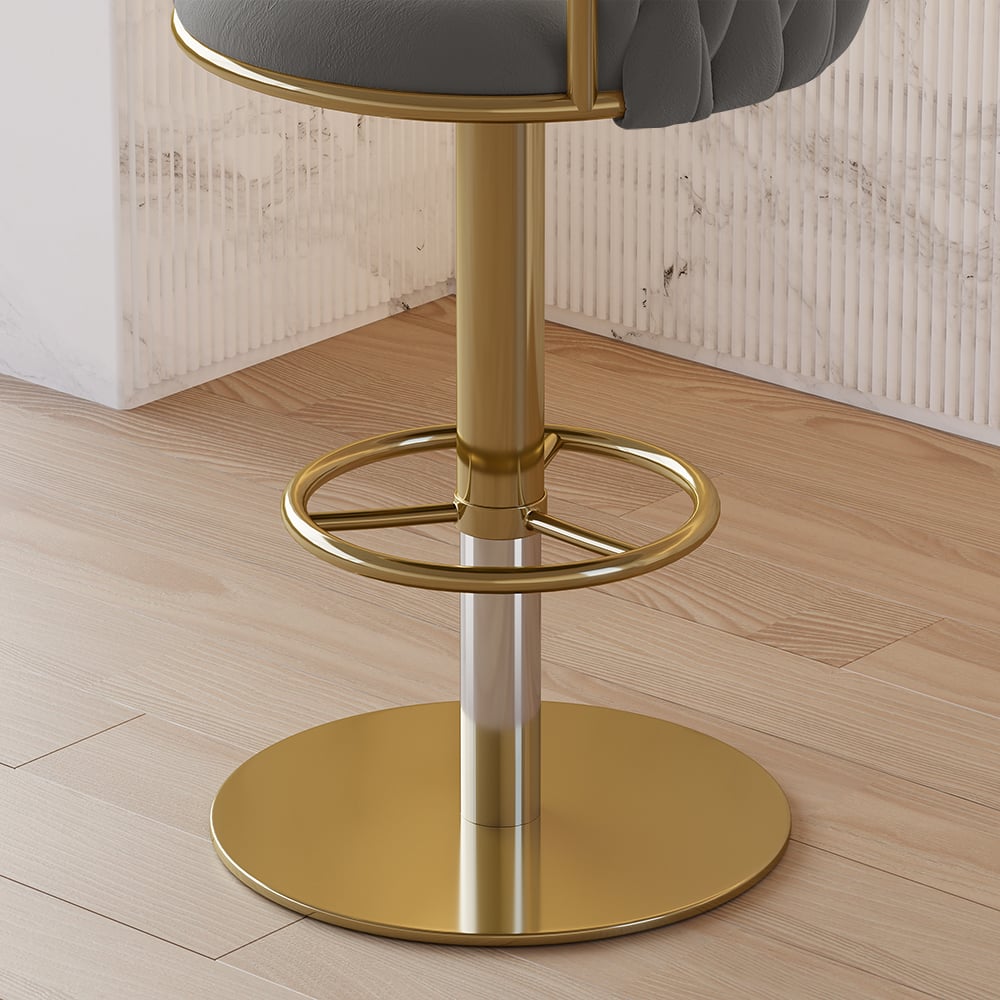 HMR - Set of 2 Modern Adjustable Swivel Bar Stools or Counter Stools with Upholstery