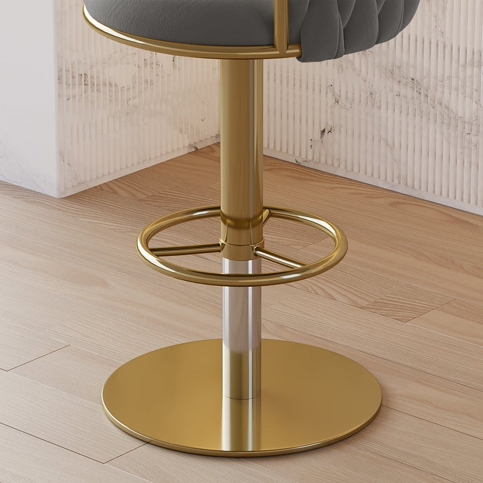 HMR - Set of 2 Modern Adjustable Swivel Bar Stools or Counter Stools with Upholstery