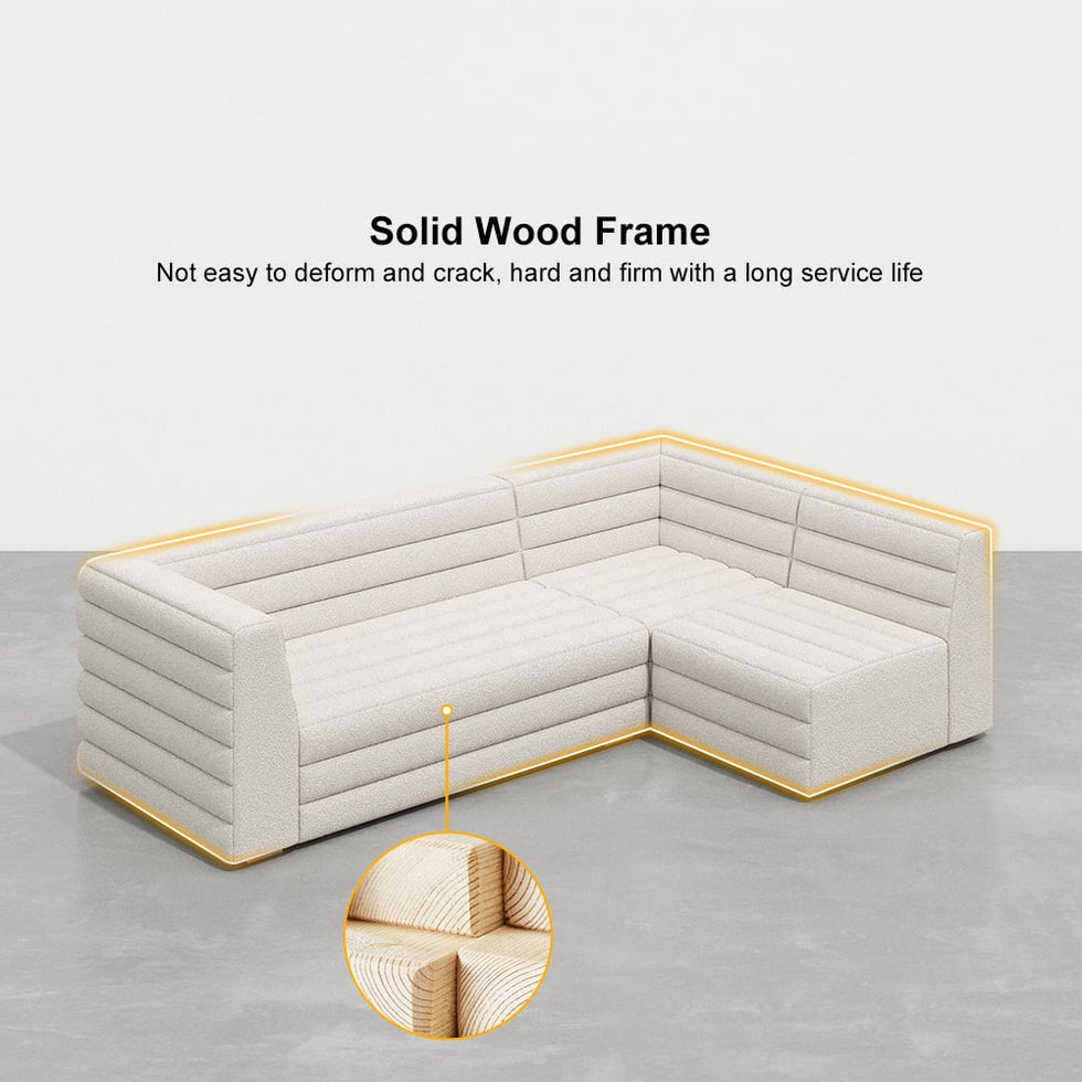 HMR - 126" U-Shaped Modern Modular Sectional Sofa for 8 Seaters