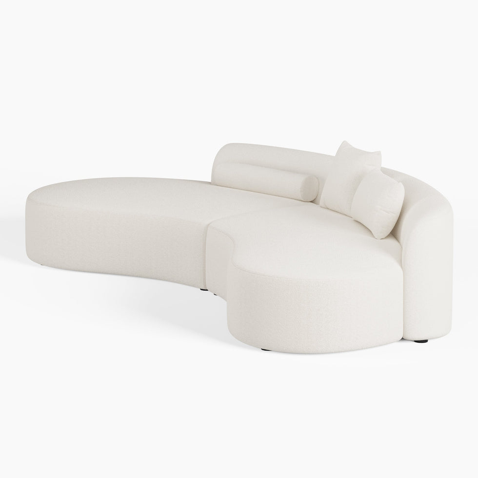 HMR - 109" 2-Piece Curved Sectional Sofa with Pillows