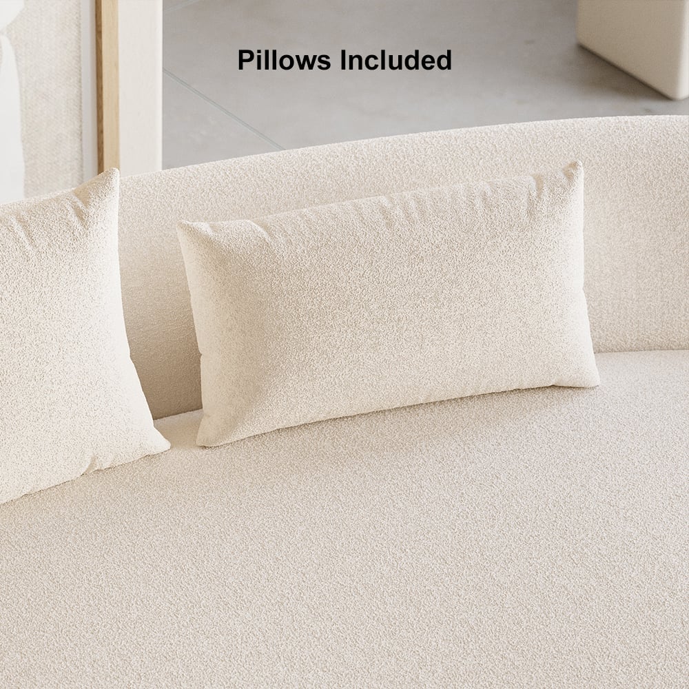 HMR - 109" 2-Piece Curved Sectional Sofa with Pillows