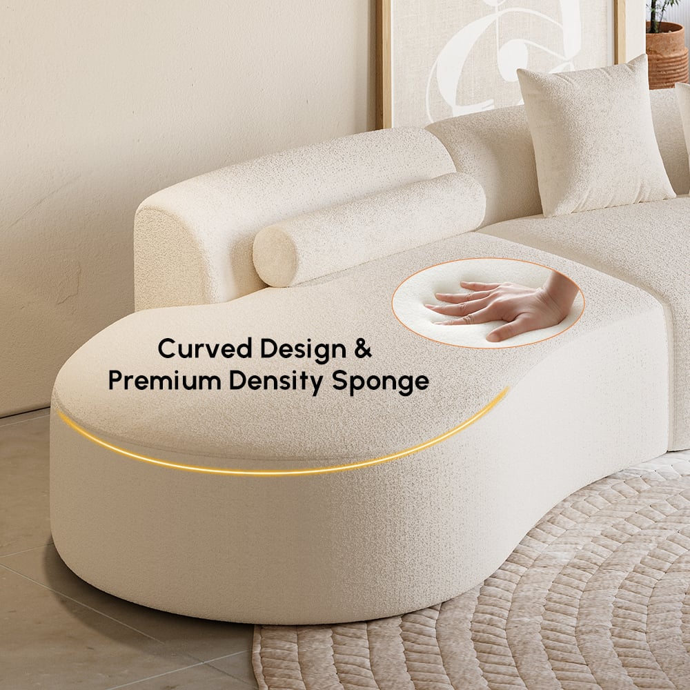 HMR - 109" 2-Piece Curved Sectional Sofa with Pillows