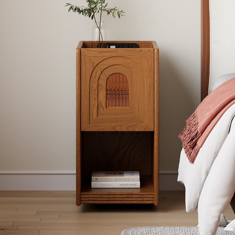 HMR - Mid-Century Modern Narrow Smart Nightstand