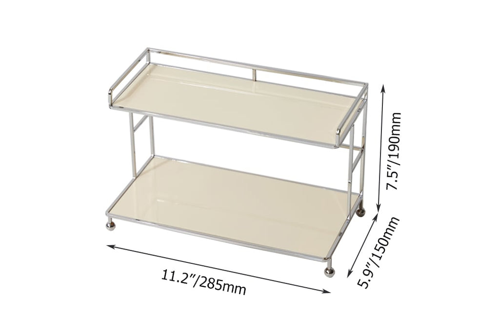 HMR - Modern 2-Tier Acrylic Storage Shelf Storage Rack with Open Storage