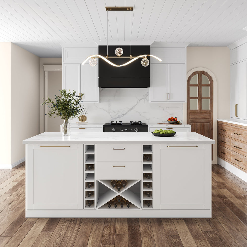 HMR - 72'' Modern Kitchen lsland with Wine Storage