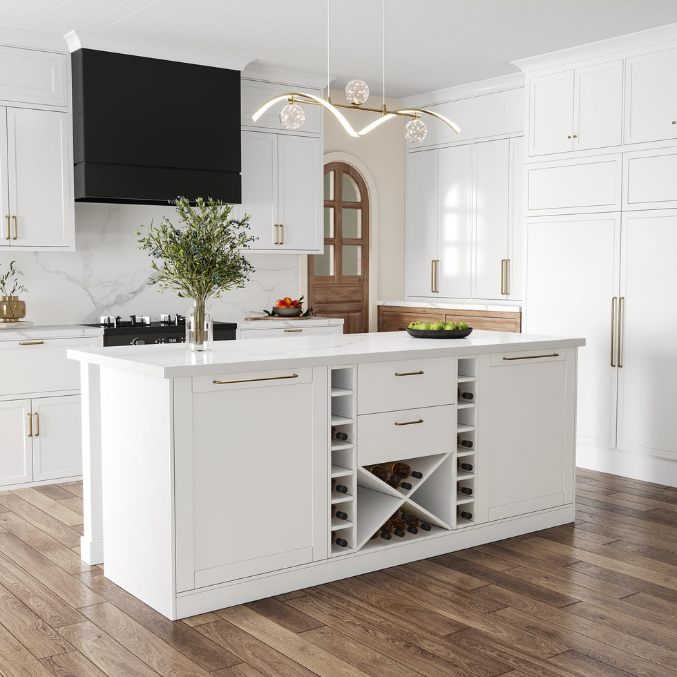 HMR - 72'' Modern Kitchen lsland with Wine Storage