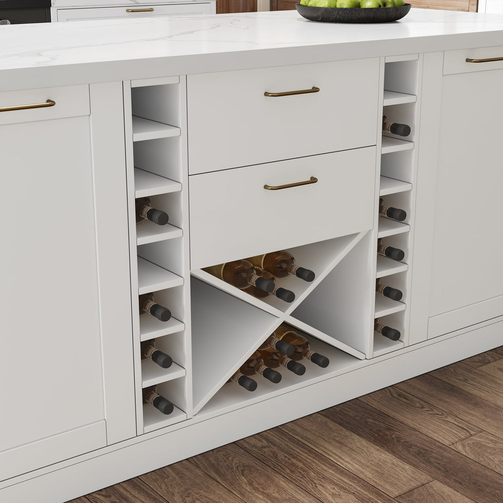HMR - 72'' Modern Kitchen lsland with Wine Storage