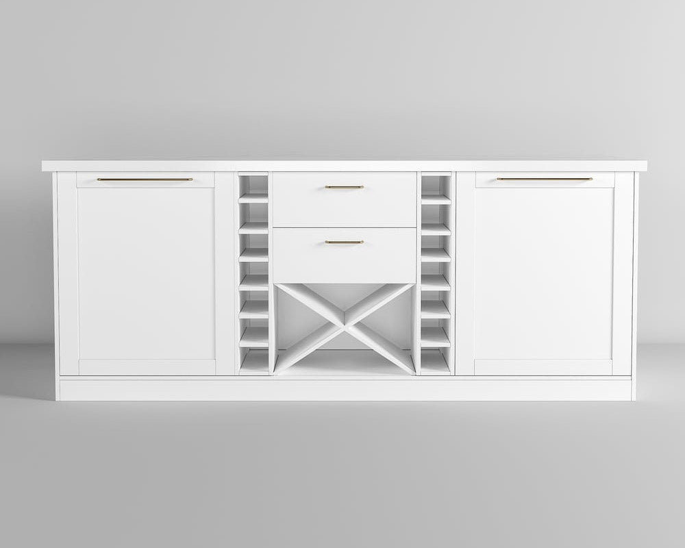 HMR - 72'' Modern Kitchen lsland with Wine Storage