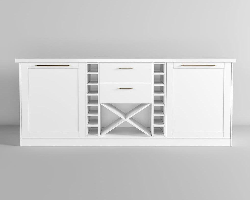 HMR - 72'' Modern Kitchen lsland with Wine Storage