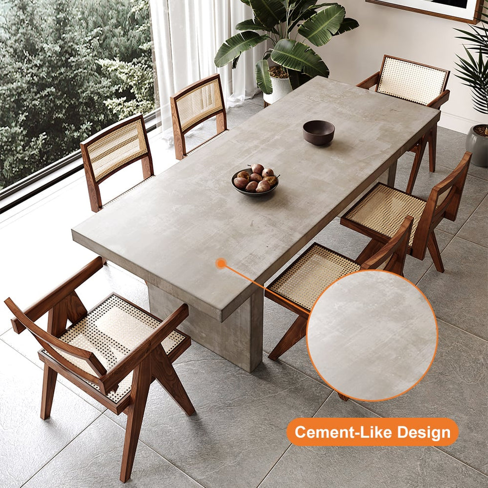 HMR - Upoak Series Farmhouse Rectangle Wood Dining Table