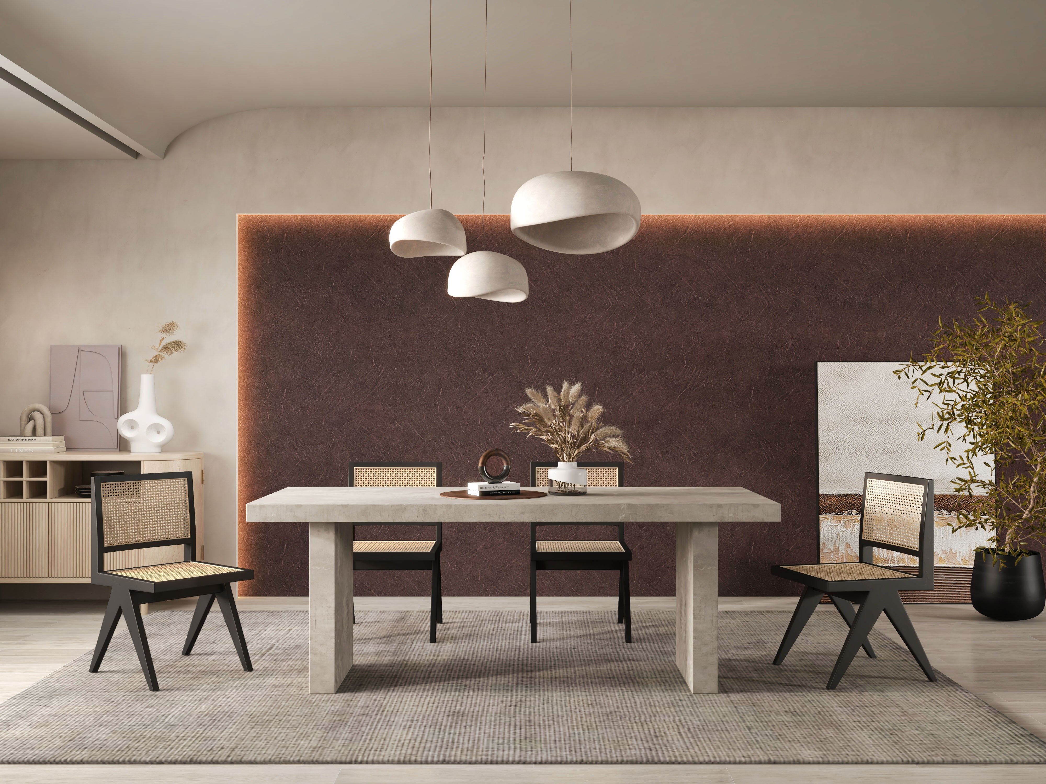 HMR - Upoak Series Farmhouse Rectangle Wood Dining Table