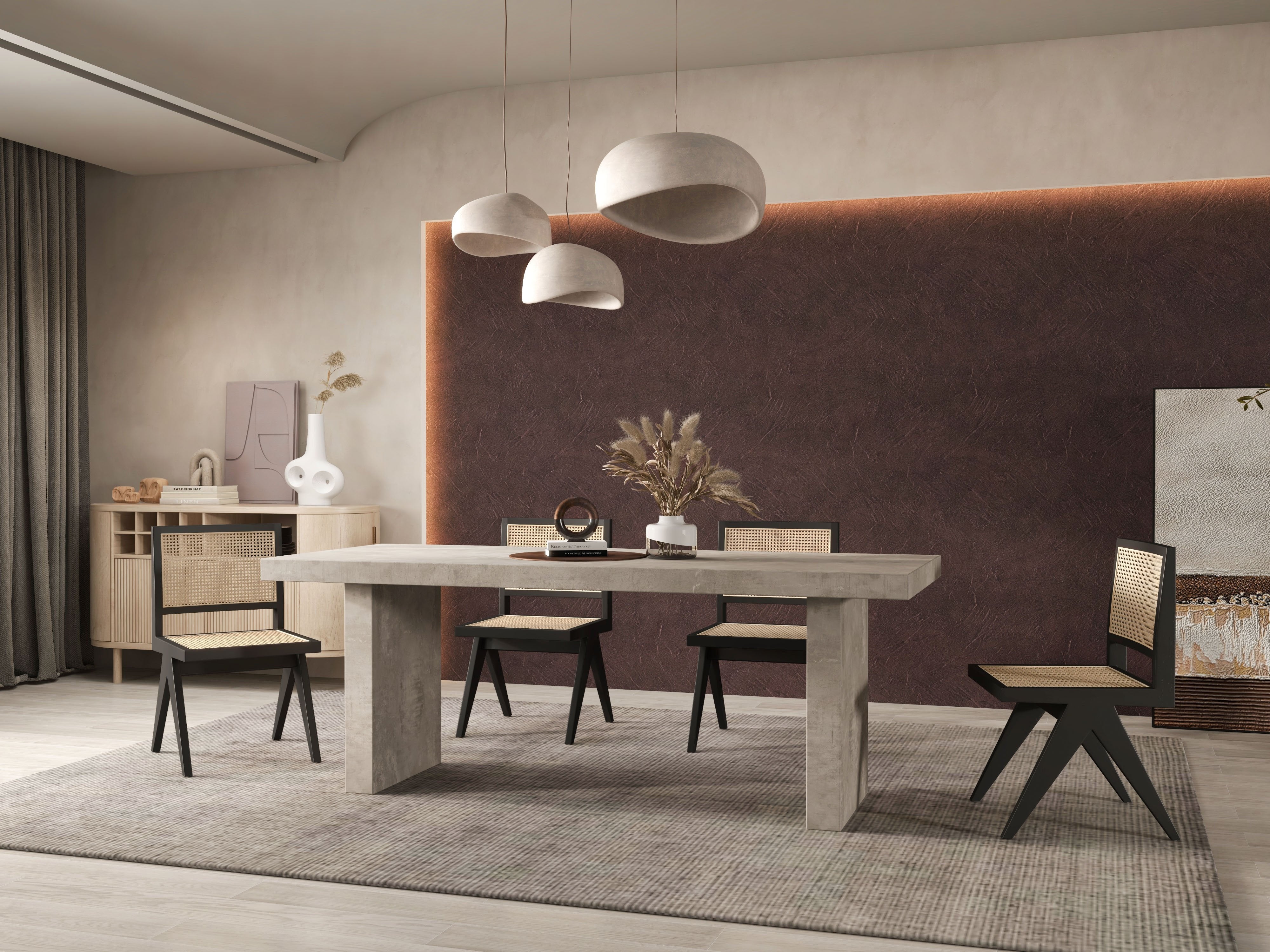 HMR - Upoak Series Farmhouse Rectangle Wood Dining Table