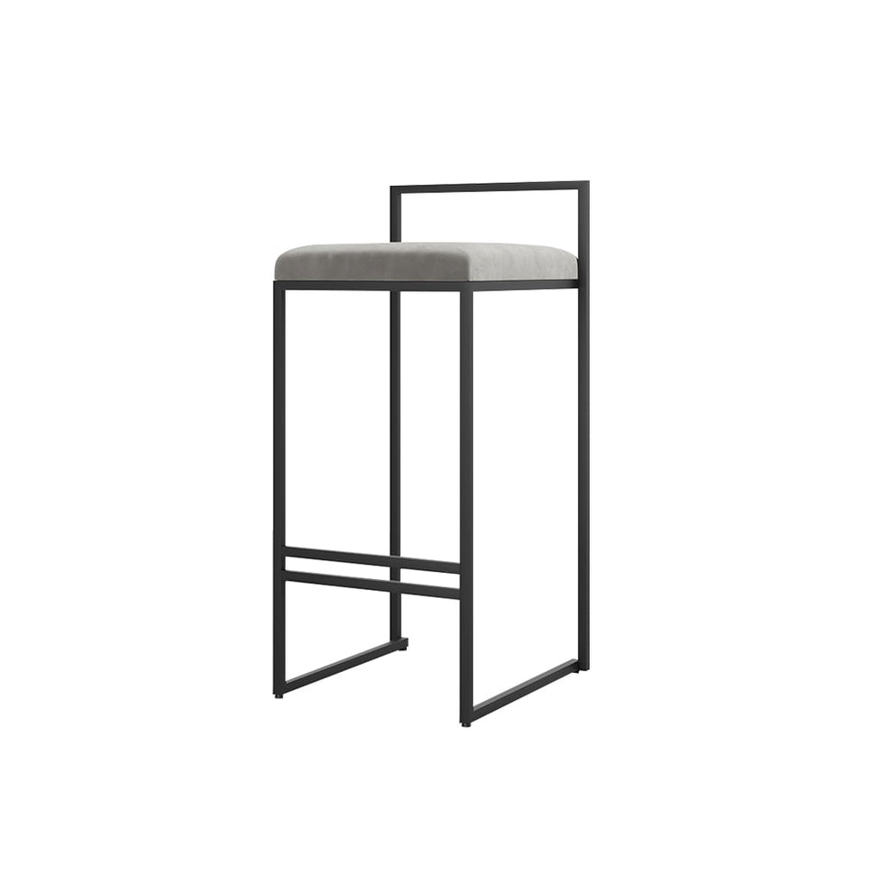 HMR - 72'' Japandi Kitchen lsland Gray Counter Stools Set Wooden Storage Kitchen Cabinet