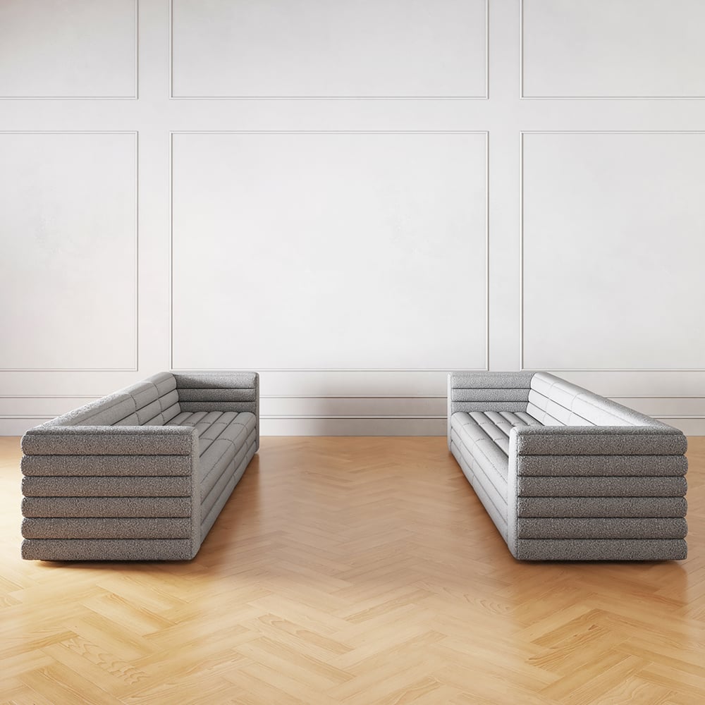 HMR - 126" U-Shaped Modern Modular Sectional Sofa for 8 Seaters