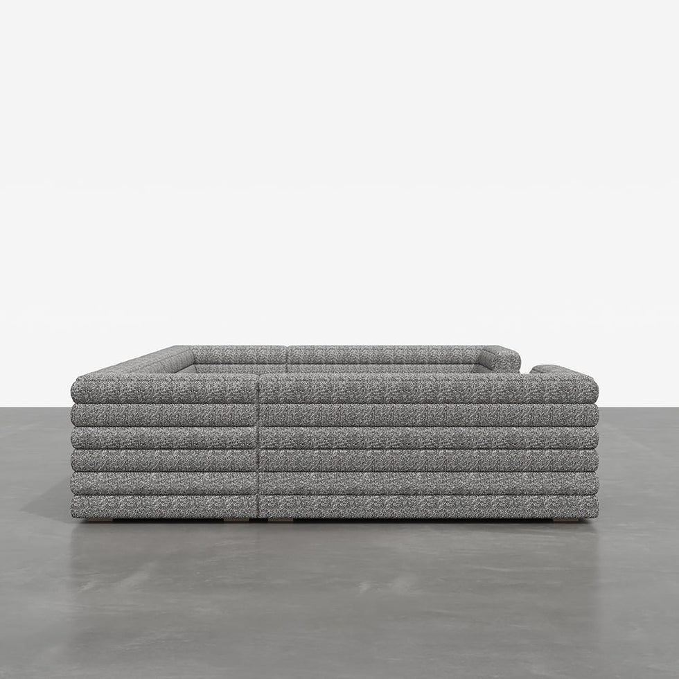 HMR - 126" U-Shaped Modern Modular Sectional Sofa for 8 Seaters