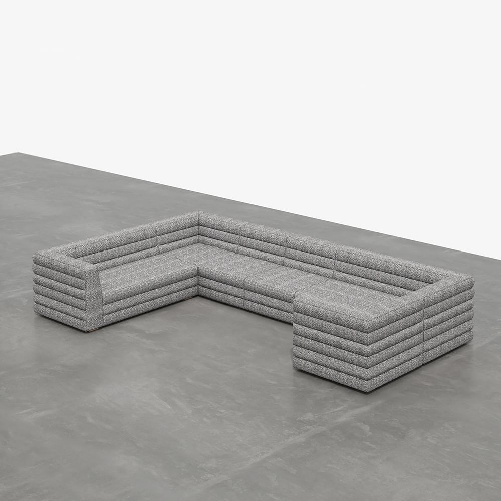HMR - 126" U-Shaped Modern Modular Sectional Sofa for 8 Seaters