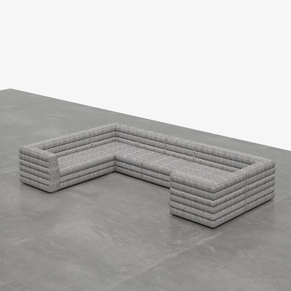HMR - 126" U-Shaped Modern Modular Sectional Sofa for 8 Seaters