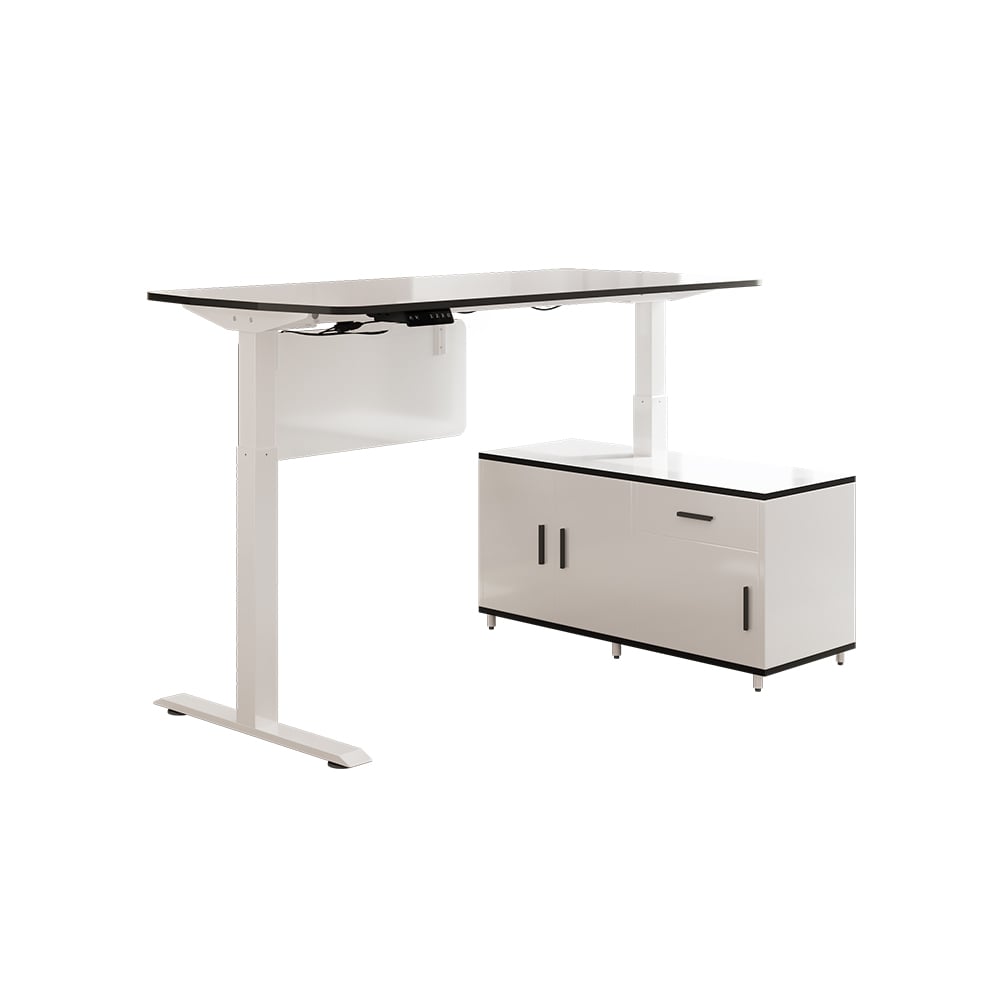 HMR - Modern L Shaped Adjustable Electric Standing Executive Desk