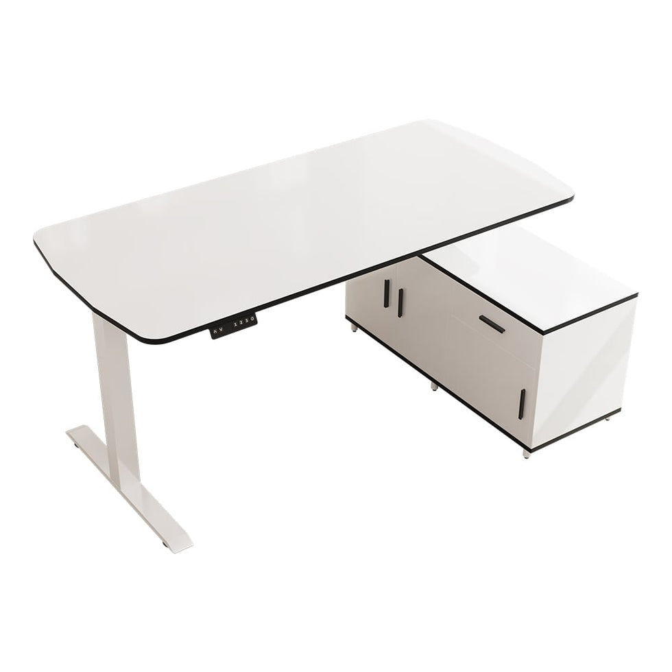 HMR - Modern L Shaped Adjustable Electric Standing Executive Desk