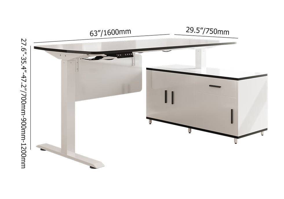 HMR - Modern L Shaped Adjustable Electric Standing Executive Desk