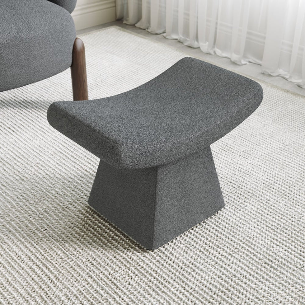 HMR - Boucle Ottoman Unique Design Accent Chair
