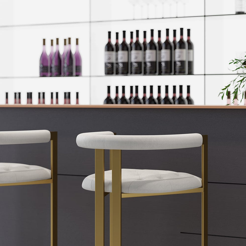 HMR - Modern Leath-Aire Counter Stools with Upholstery