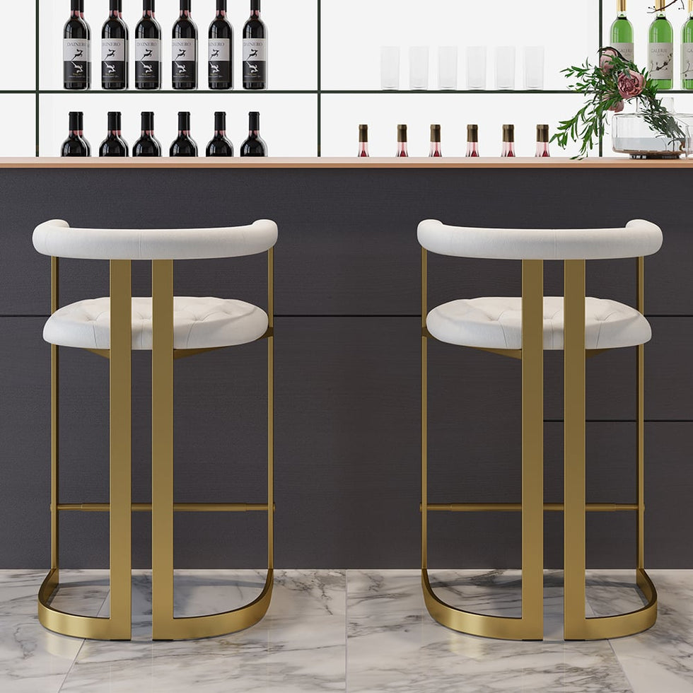 HMR - Modern Leath-Aire Counter Stools with Upholstery