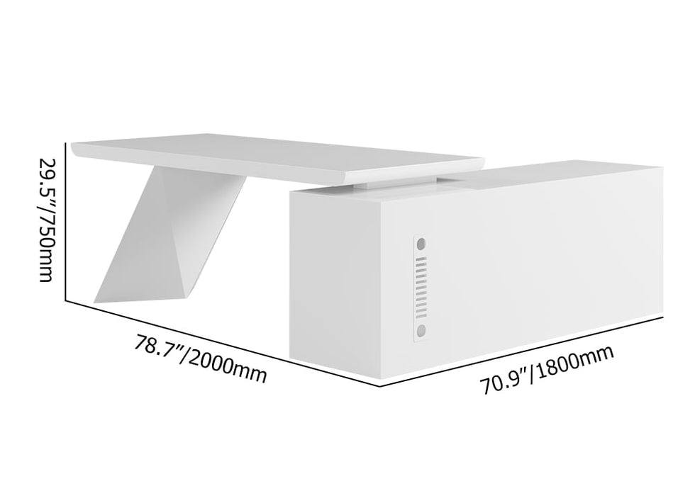 HMR - Modern L-Shape Executive Desk & Office Chair Set