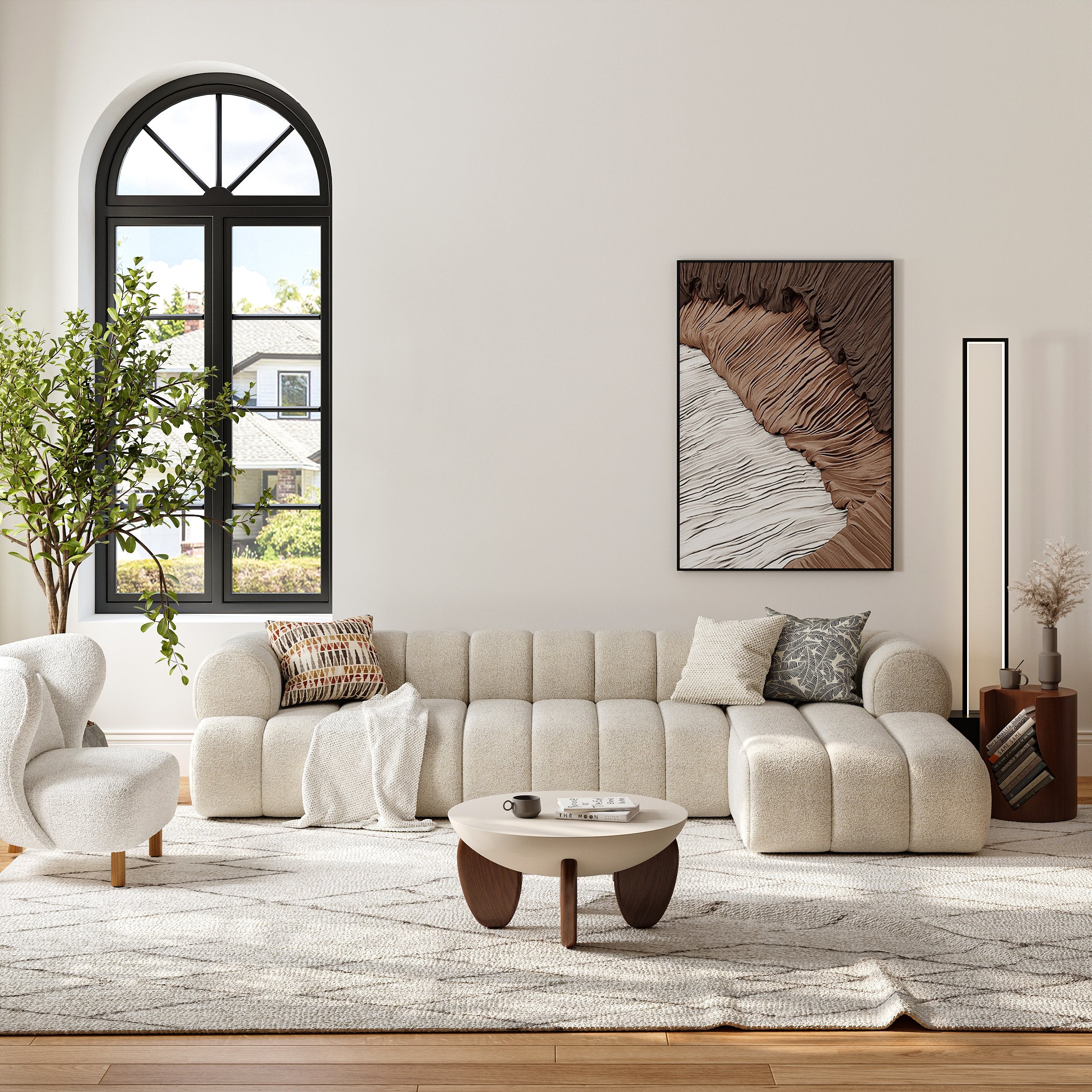 HMR - 118" 3-Piece Sectional Sofa with Chaise