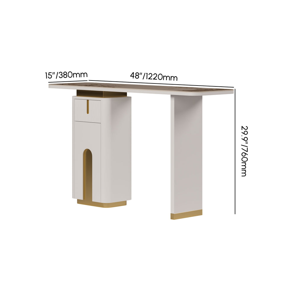 HMR - Artus 48" Modern Sintered Stone Console Table with Storage Entryway Table