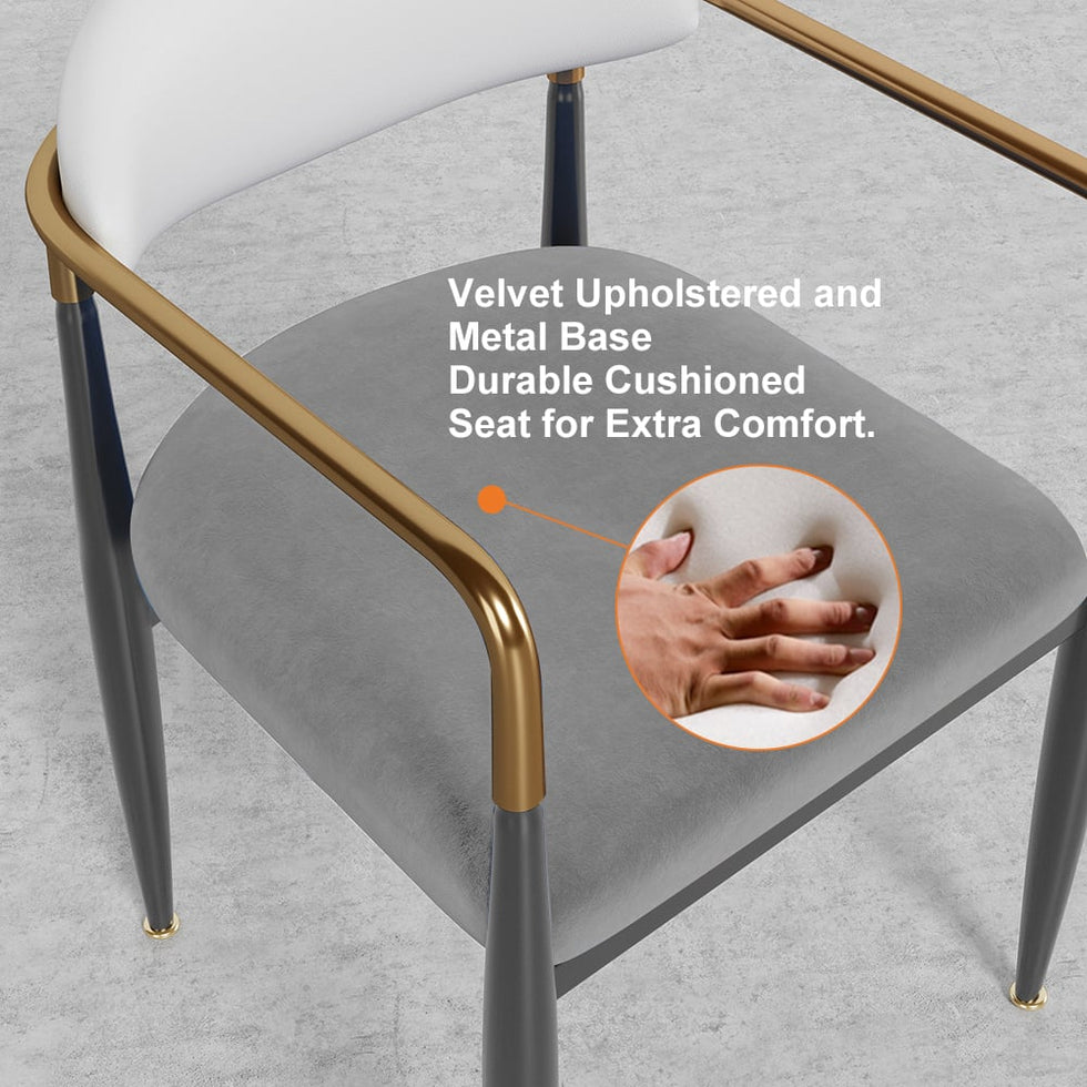 HMR - Otrast Series Modern Dining Chairs with PU Leather Upholstery