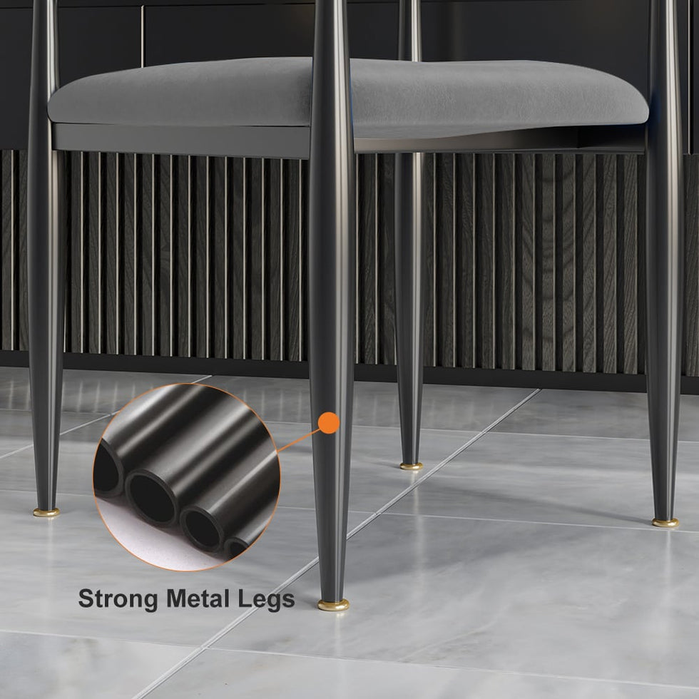 HMR - Otrast Series Modern Dining Chairs with PU Leather Upholstery