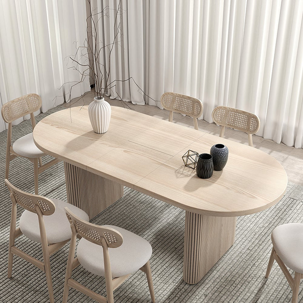 HMR - Japandi Oval Extendable Dining Table