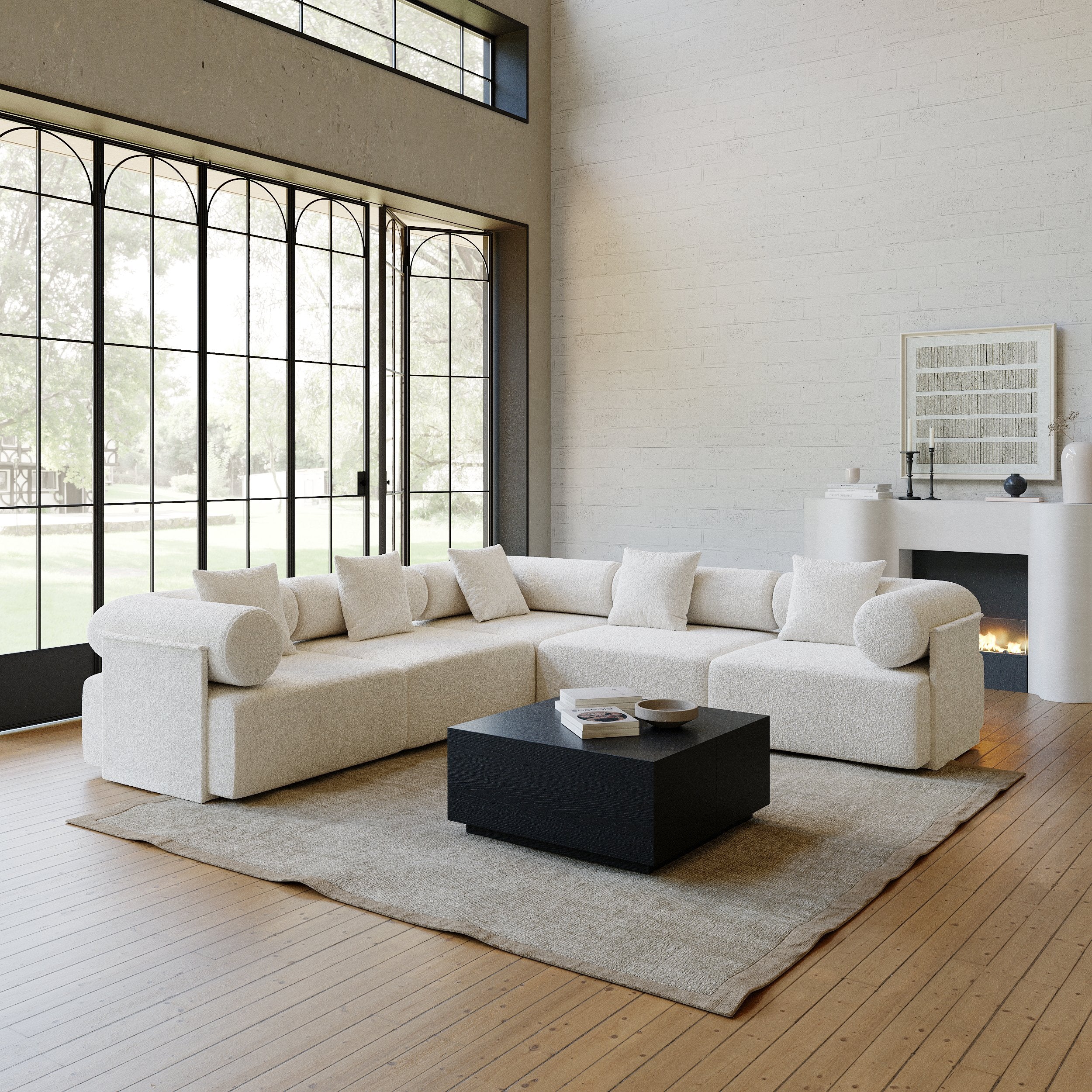 HMR - 110" 5-Piece Modular L-Shaped Sectional Sofa