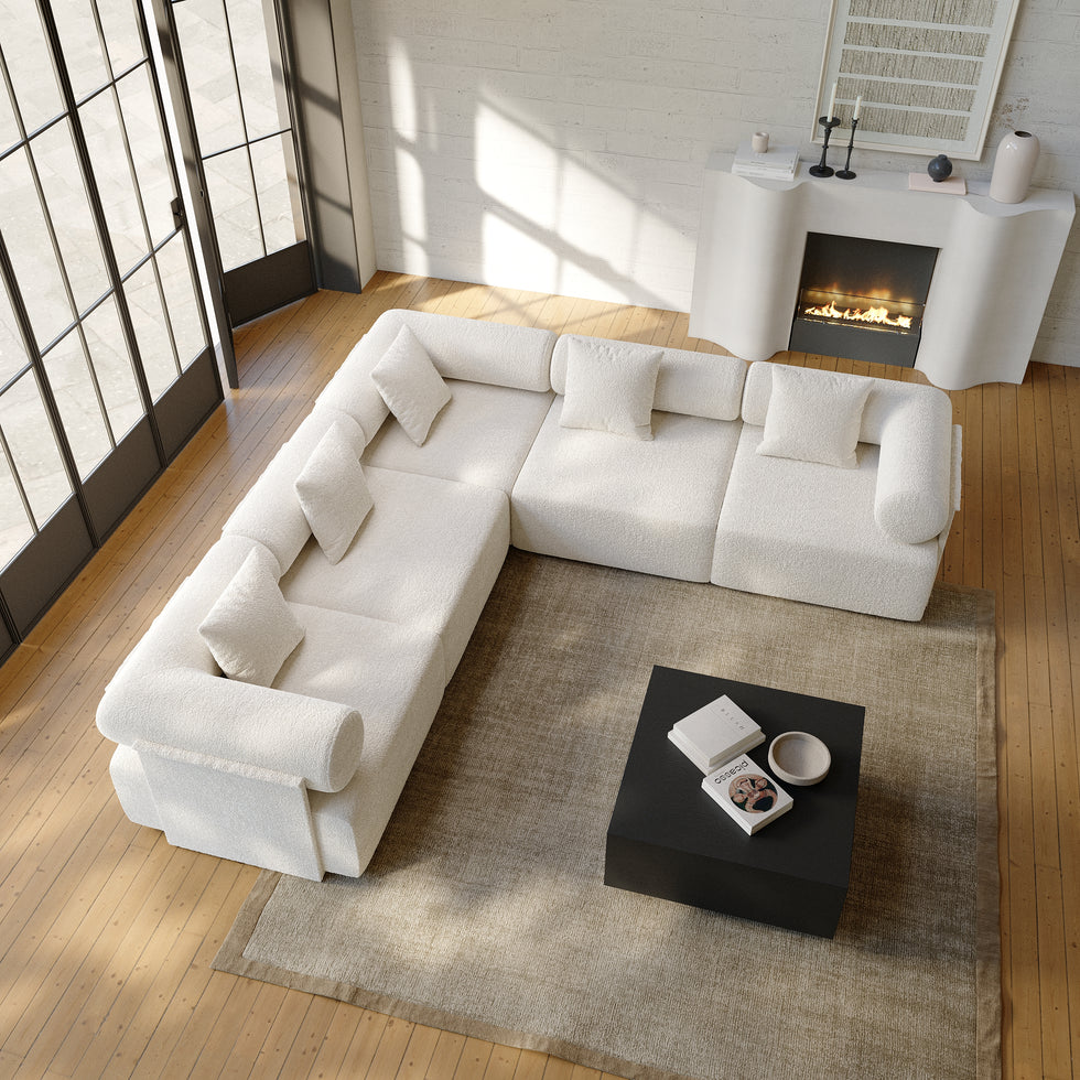 HMR - 110" 5-Piece Modular L-Shaped Sectional Sofa