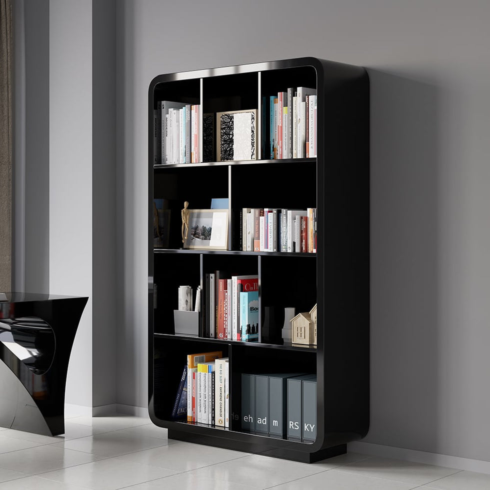 HMR - Chicent 78.7" Modern Bookshelf 4-Tier Standard Bookcase with Rich Storage