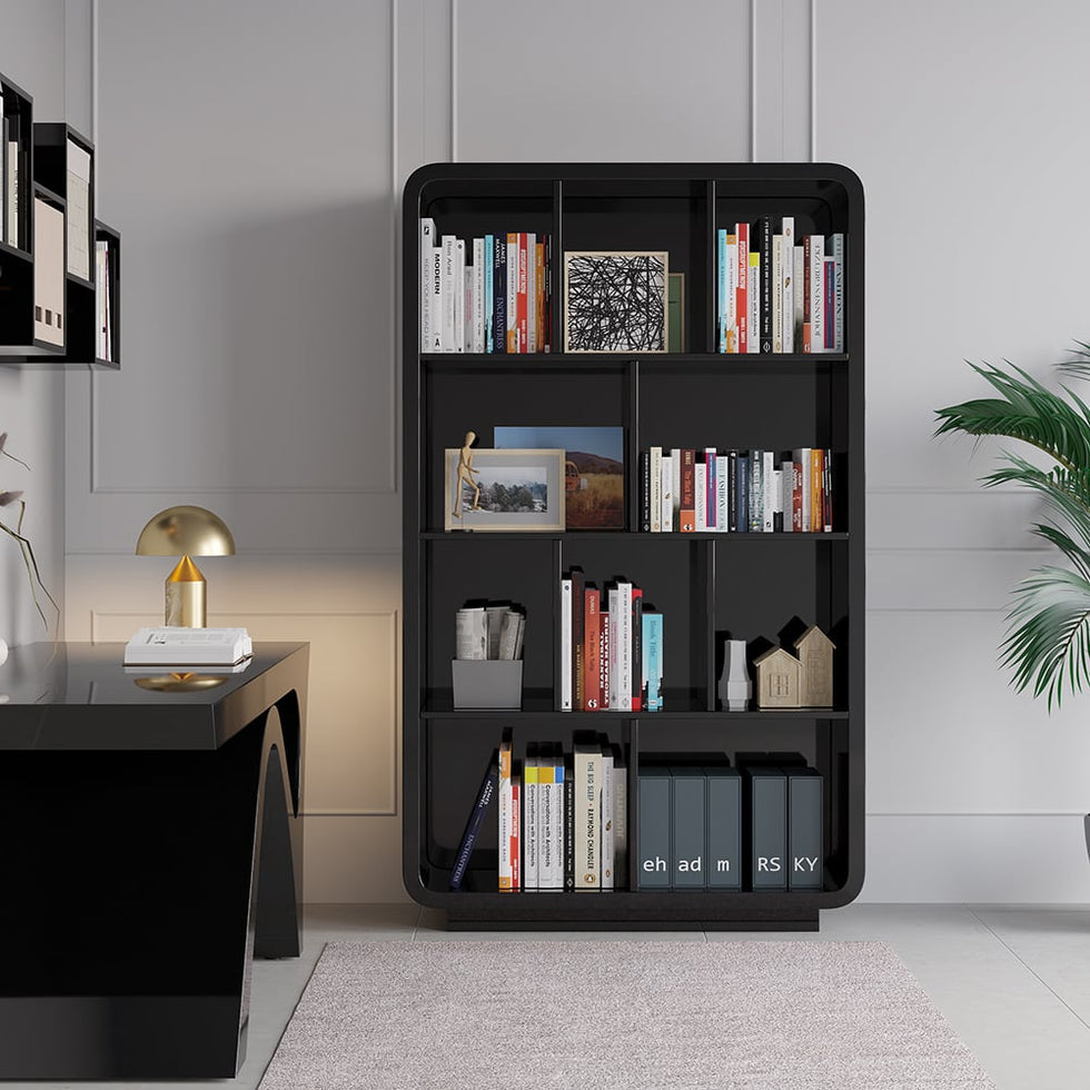 HMR - Chicent 78.7" Modern Bookshelf 4-Tier Standard Bookcase with Rich Storage