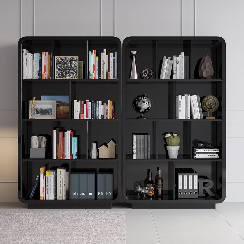 HMR - Chicent 78.7" Modern Bookshelf 4-Tier Standard Bookcase with Rich Storage