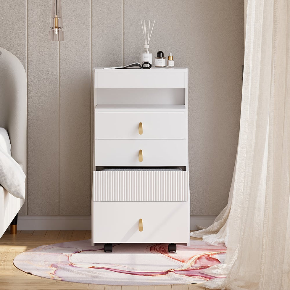HMR - Modern Makeup Vanity Set with Mirror Mini Dressing Table with Stool