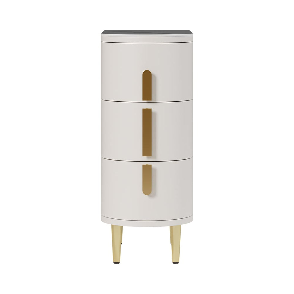 HMR - Narrow Sintered Stone Top 3-Drawer Nightstand