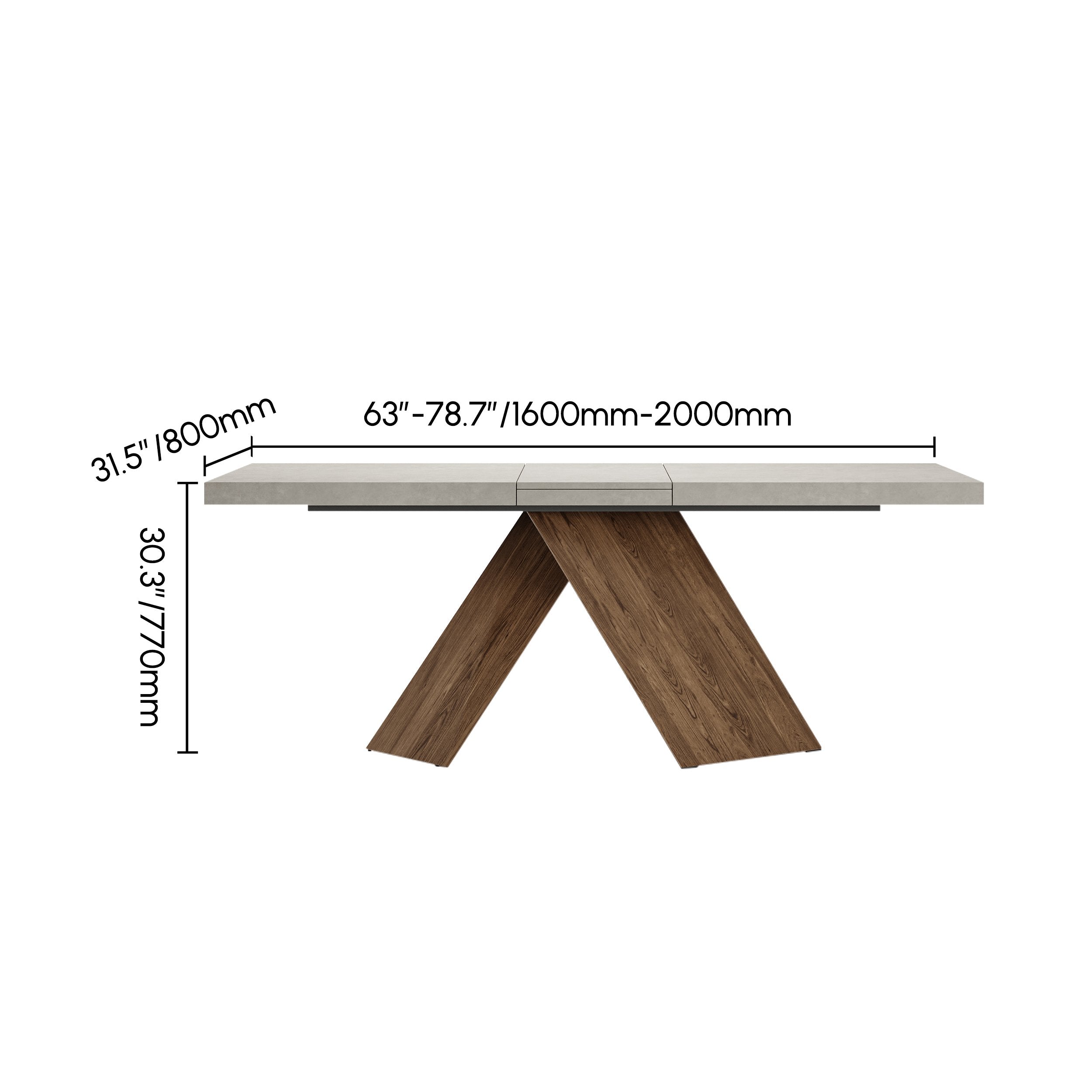 HMR - Farmhouse Extendable Wood Dining Table