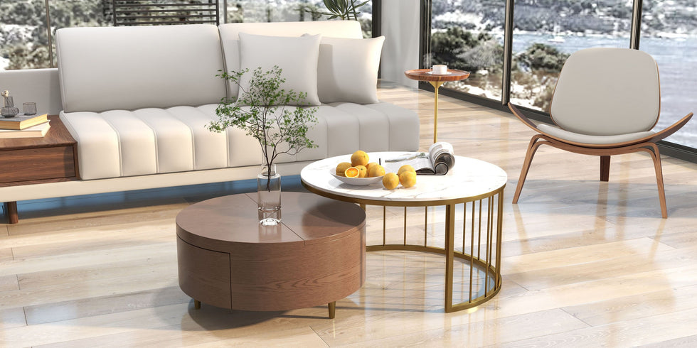 HMR - 126" L-Shaped Modular Sectional with Chaise & Ottoman