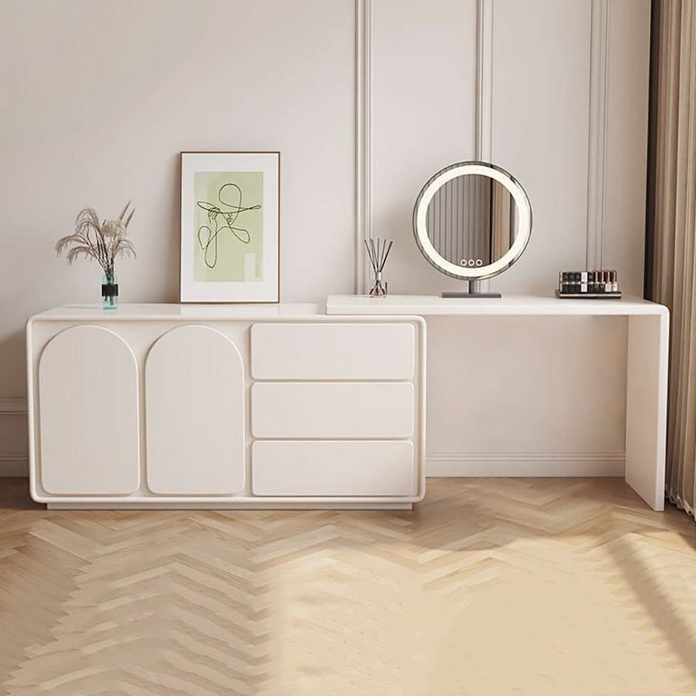 HMR - Arem Modern Makeup Vanity Retracted Dressing Table Beauty Station with Drawers