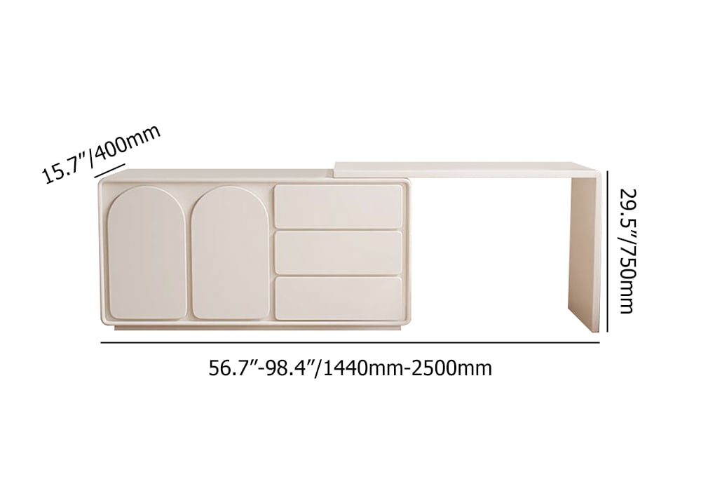 HMR - Arem Modern Makeup Vanity Retracted Dressing Table Beauty Station with Drawers