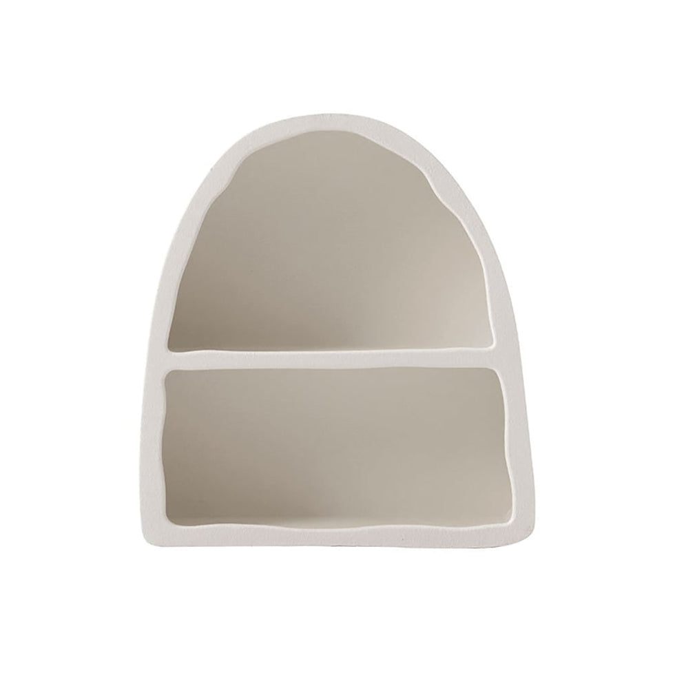 HMR - Codiys Art Deco White Arched Wall Mounted Shelf Wood Floating Shelf with Open Storage