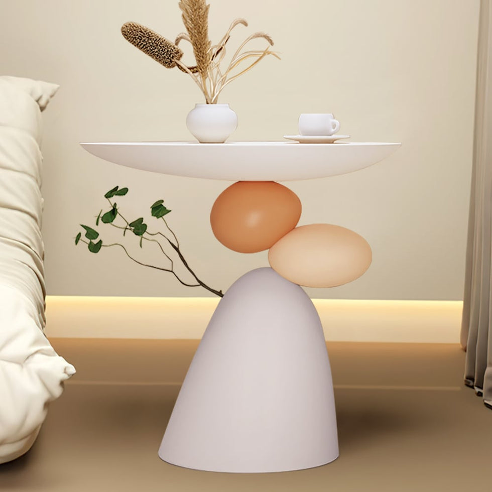 HMR - Abstract Plant Art Decor Resin Side Table