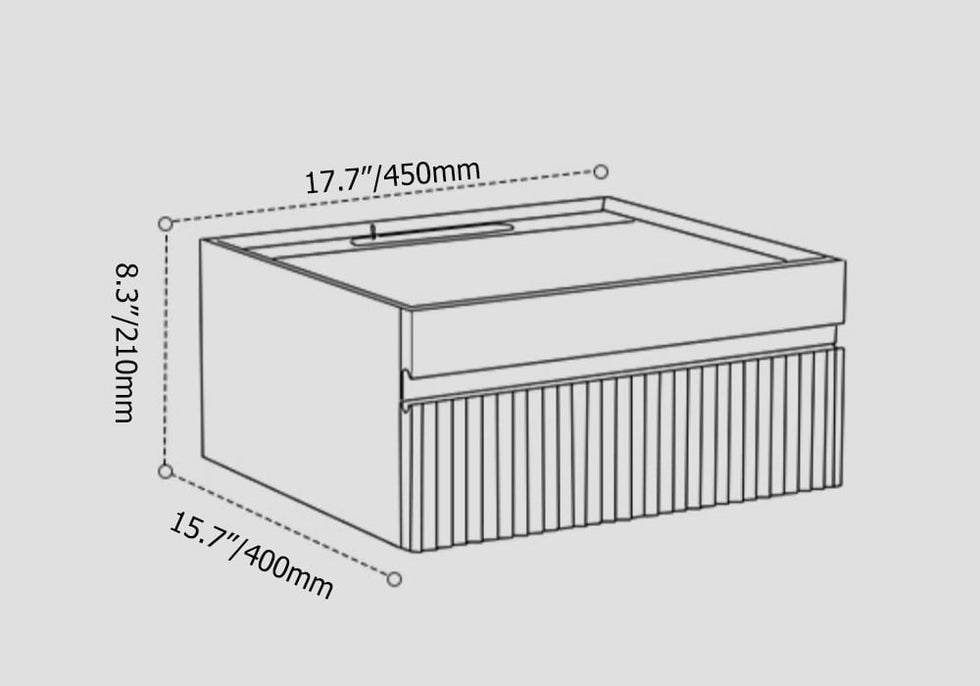 HMR - Modern Floating Nightstand with Glass Top & Jewelry Storage Bedside Table